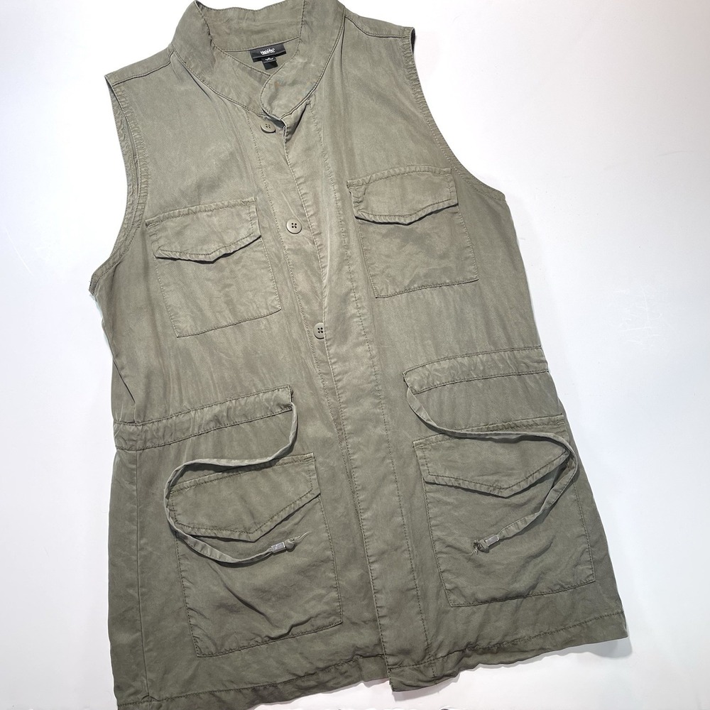 Women's Cargo Utility‎ Vest With Pockets Olive Green By Mossimo Size Medium